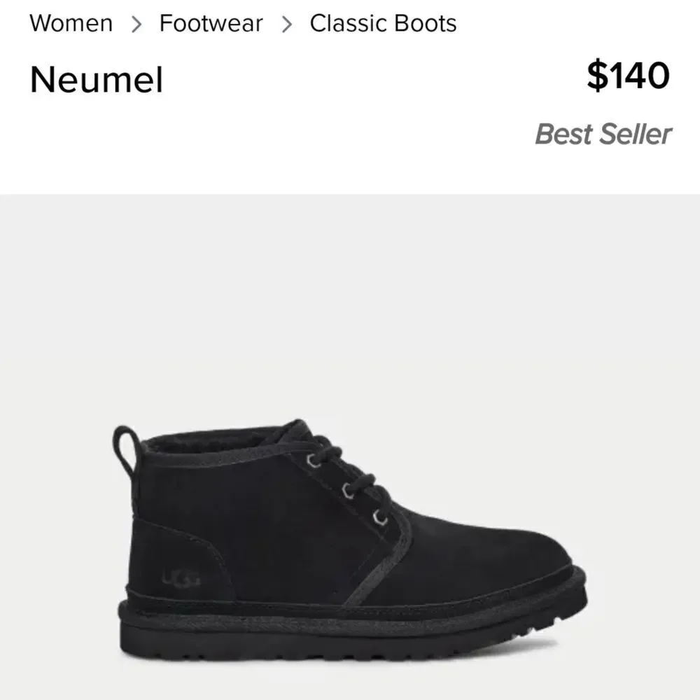 Ugg Classic Neumel Boots in black size 6